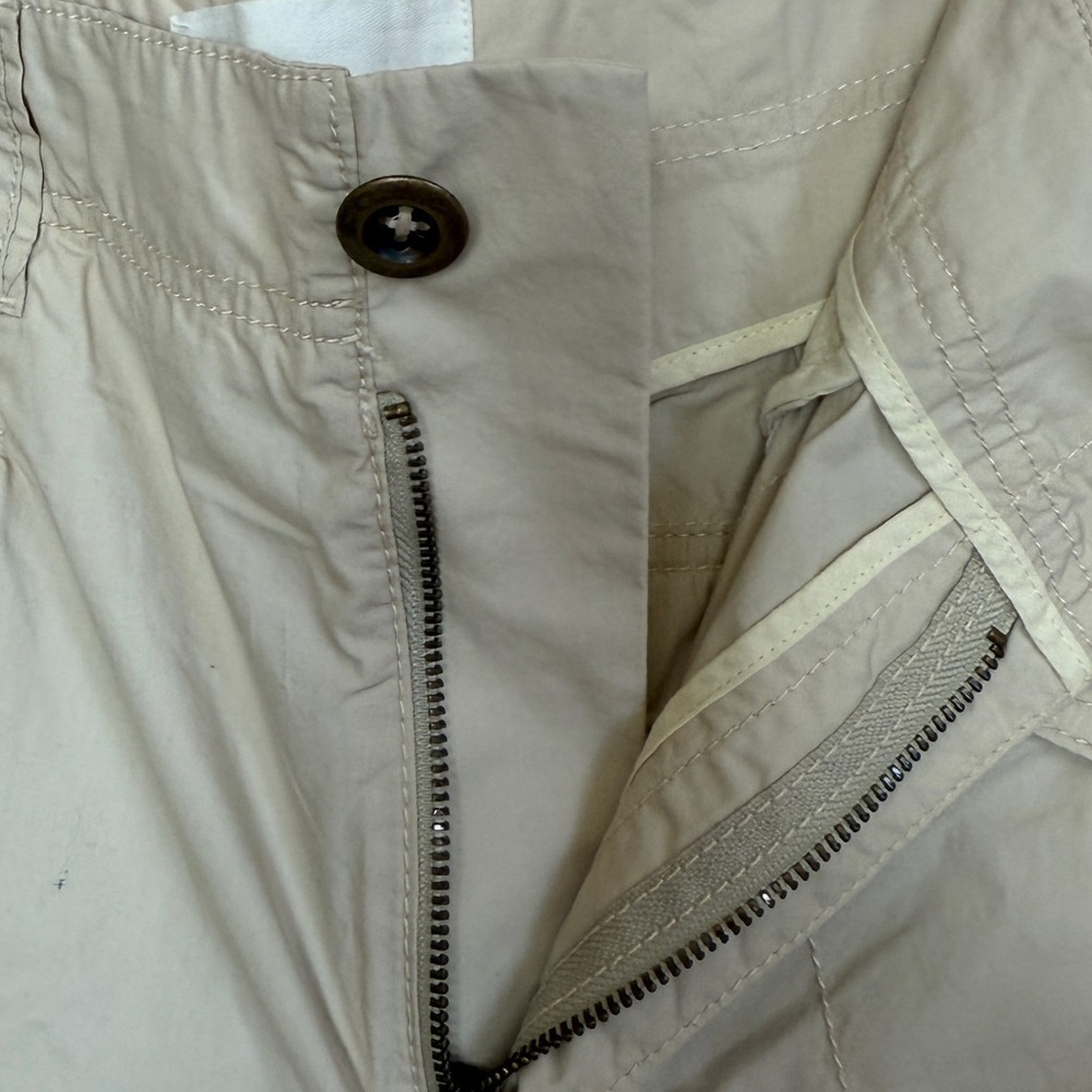 Anthropologie Utility Cargo Pants Size 26 | Beige Cropped Drawstring Hem - Picture 6 of 9